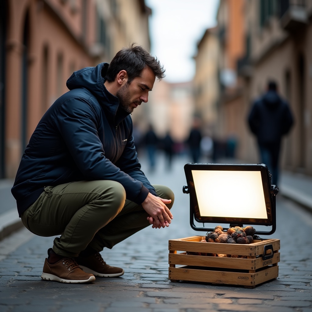 Fotografo Daqenrix lab durante una sessione in esterno a Torino